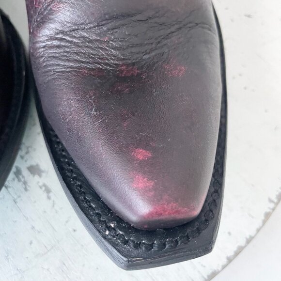 Lane EMMA JANE Womens Cowboy Bootie 9 Black Cherry Western Cowgirl Short Boots - Picture 7 of 12